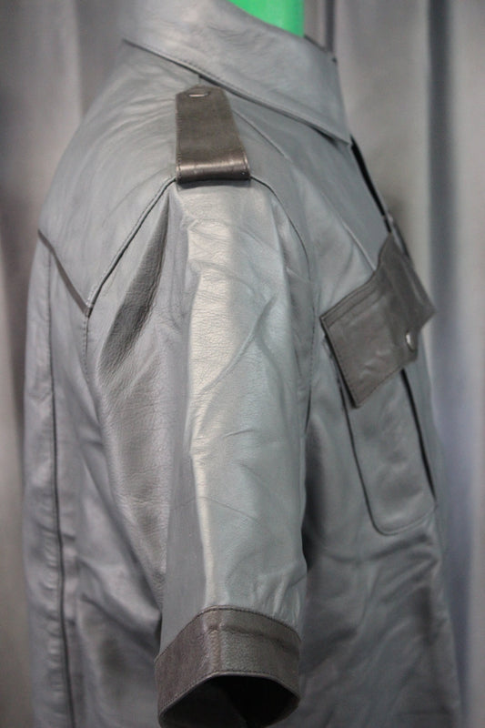 OnF Leather Shirts in Grey with Black Highlights - view 2