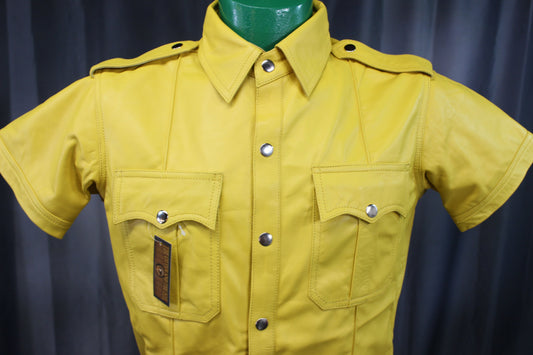OnF Leather Shirts in Yellow - view 2