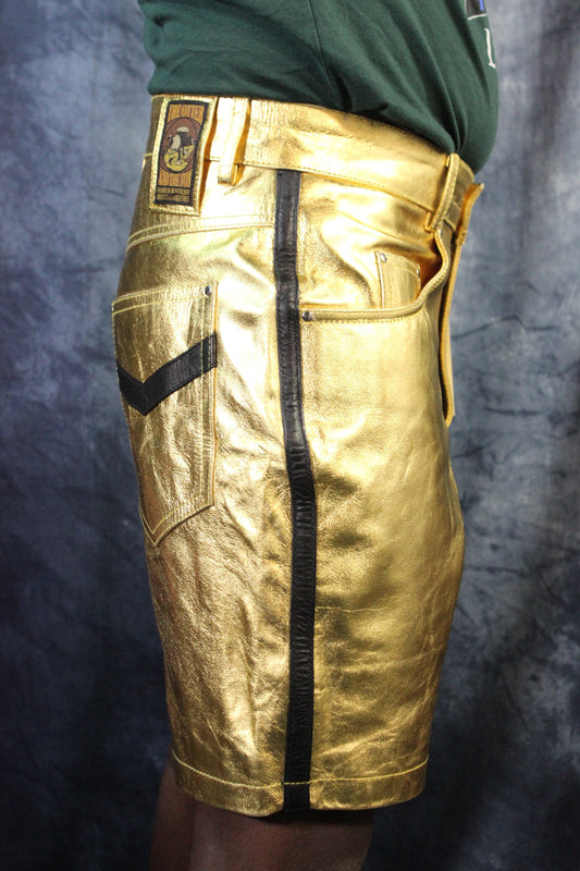OnF "Chevron" Shorts in Gold and Black - view 2