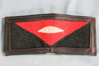 Bi-fold Red & Black Stingray Wallet - front view