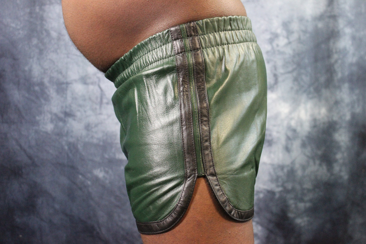OnF Booty Shorts in Hunter Green with Black - view 11