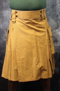Utility Kilt in Camel Tan by KiltedBros - front view