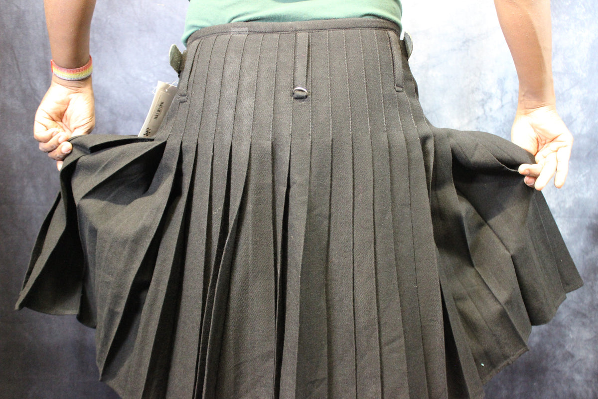 Solid Black Tartan Kilt by KiltedBros - view 6