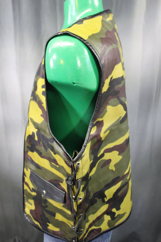 OnF Leather Bar Vest - Camo with Black Highlights - view 2