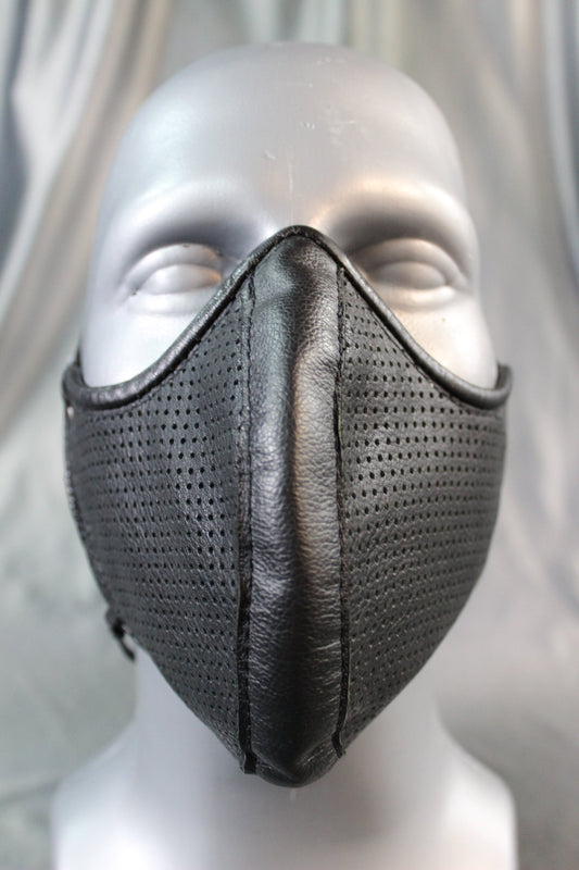 Perforated Leather Face Mask with Filter Pouch - view 2