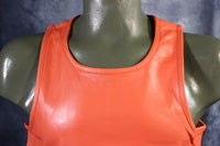 OnF Leather Tank Tops in Orange - front view