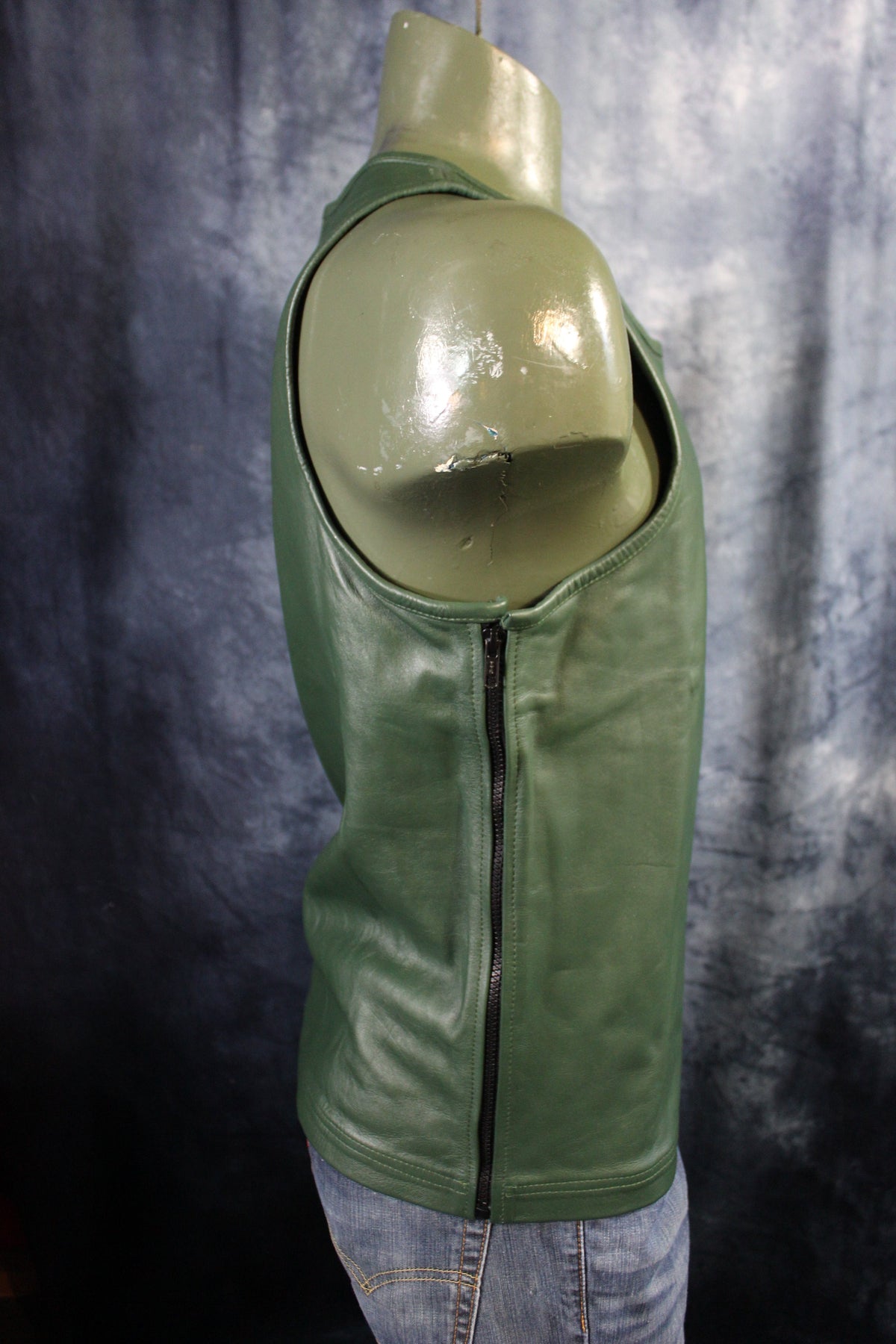 OnF Leather Tank Tops in Hunter Green - view 4