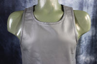 OnF Leather Tank Tops in Grey - front view