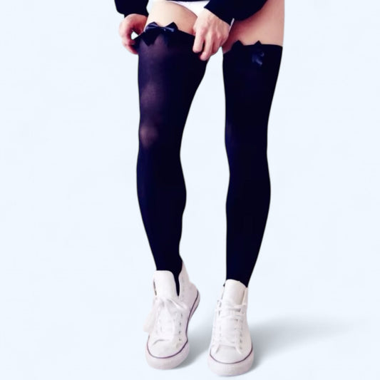 Above the Knee Men's Stockings with Bow - view 2