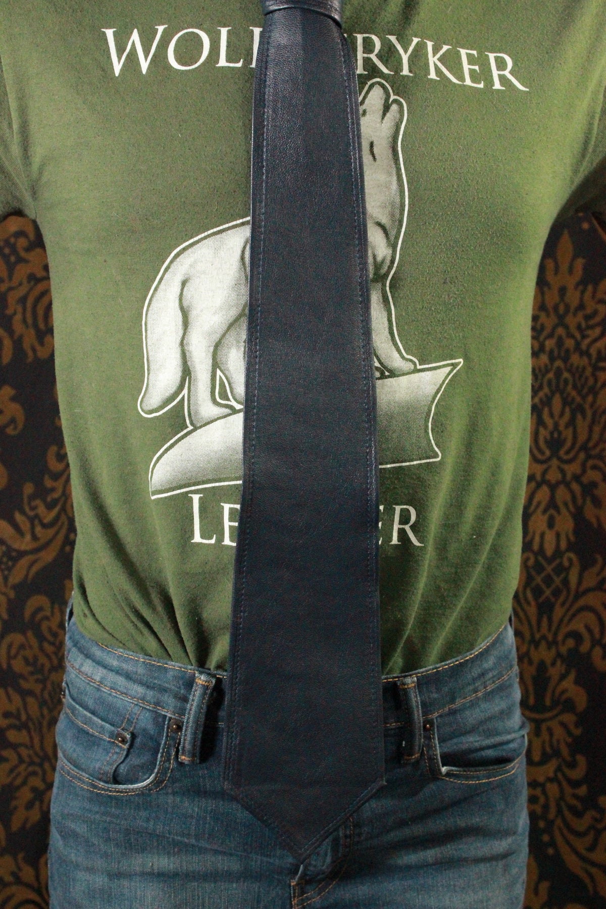 Handmade Leather Tie – Wide - view 3