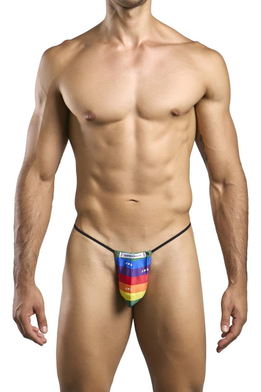 JUSTIN+SIMON Men's Underwear XSJ02 Classic G-String Color Pride Flag