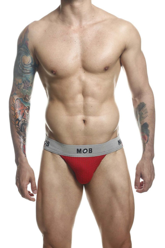 MaleBasics Men's Underwear MBL107 MOB Classic Fetish Jock 3 Inches Jockstrap Color Red
