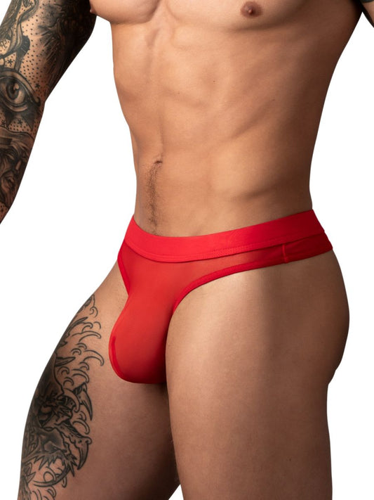 Male Power Men's Underwear 442-307 Mesh 2 Bong Thong Color Red