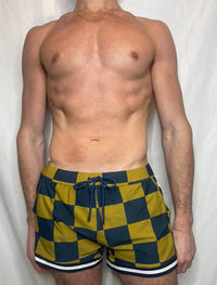 CTS Big Box Green Checker Swim To Gym Short