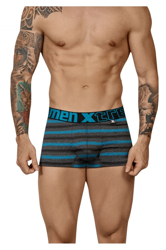 Xtremen Men's Underwear 51453C Stripes Trunk Color Turquoise