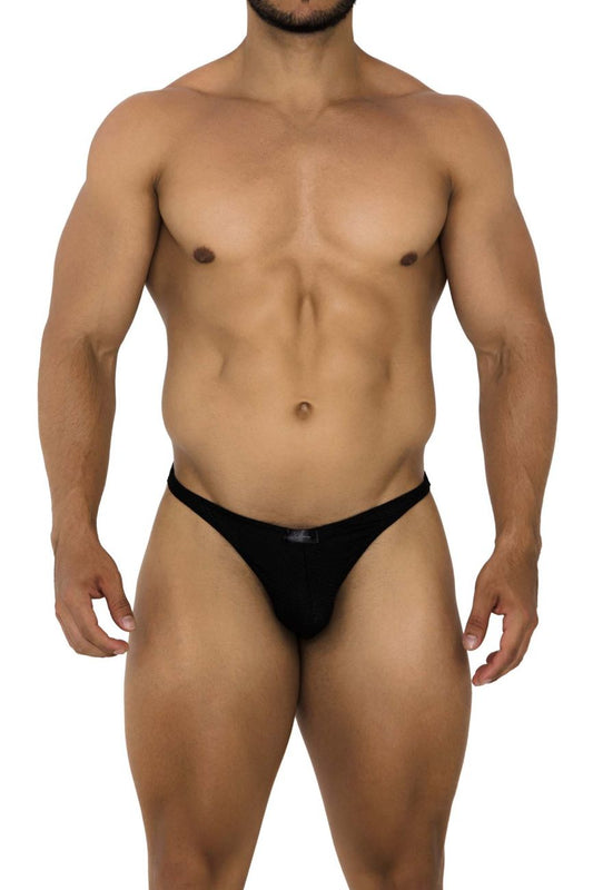 Xtremen Men's Underwear 91185 Mesh Thongs Color Black