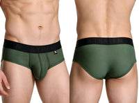 Microfiber Military Green Mesh Brief - view 1