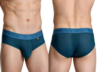 Microfiber Petrol Mesh Brief - view 1
