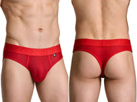 Microfiber Red Mesh Thong - view 1
