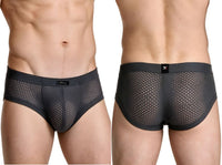 Microfiber Gray Mesh Brief - view 1