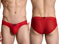 Microfiber Red Mesh Nylon Brief - view 1