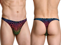 Microfiber Labyrinth Printed Thong - view 1