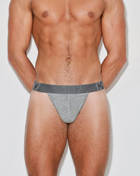 Core Signature Y-Back Thong Grey Heather - front view