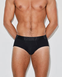 Core Signature Mid Rise Brief Black - front view