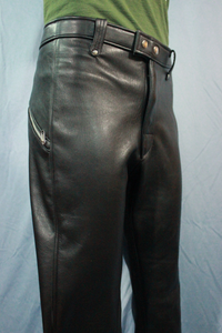 Soldier 76 Inspired Leather Pants - front view