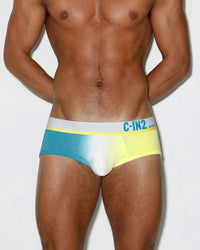 Dip Dye Mid Rise Brief Breeze Blue - front view
