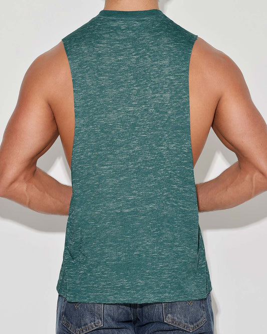 Hand Me Down Muscle Tank Lake Teal - view 2