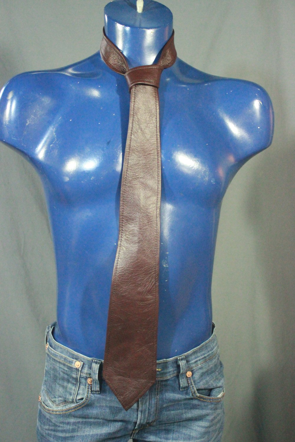 Classic Leather Tie, Black OR Color, single tone. - view 5