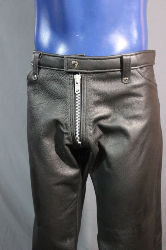 Our Classic Black Leather Pants! - front view