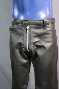 Our Classic Black Leather Pants! - front view