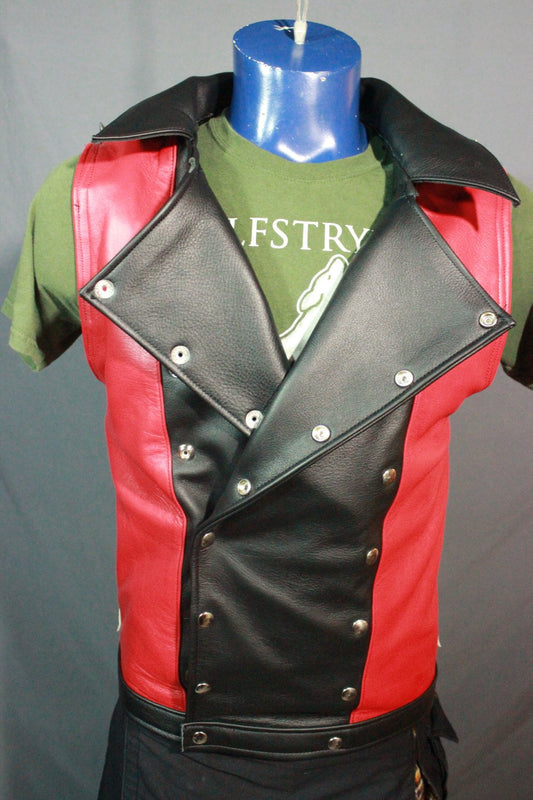 Amazing Black and Red Motorcycle Vest - view 2