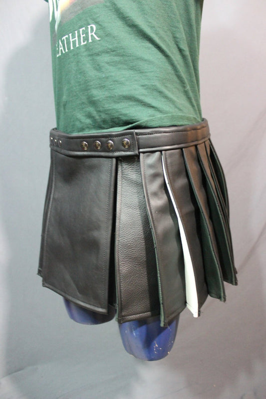 Pleated Leather Kilt - Leather Boy Pride - view 2