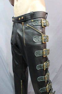 Sir Tom Matt's Collection - Double Zip Buckle Pants - front view