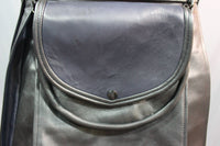 Two Tone Leather Sporran with Gunmetal Hardware - front view