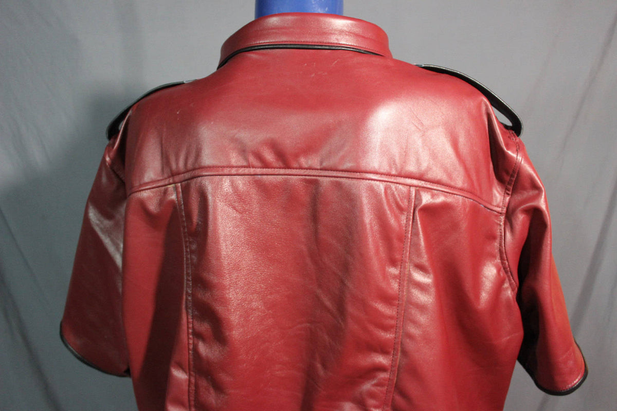 Burgundy Leather Dress Shirt - view 5