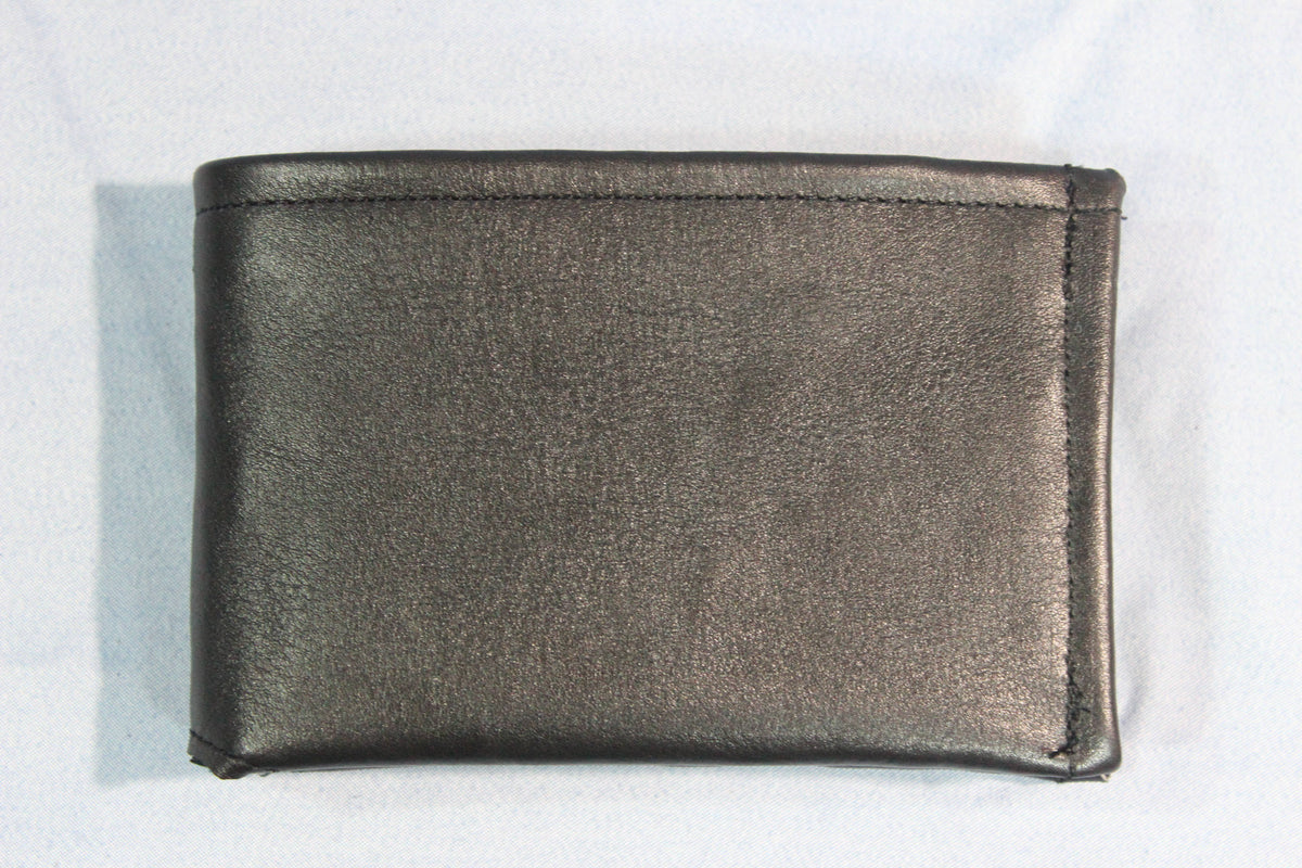 Classic Black Leather Wallet with removable ID flap - view 5