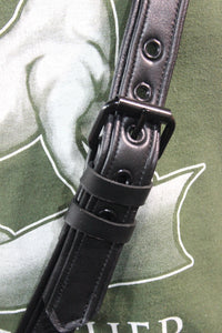 Back to Basics - Soft Black Leather Sam Browne Belt - front view