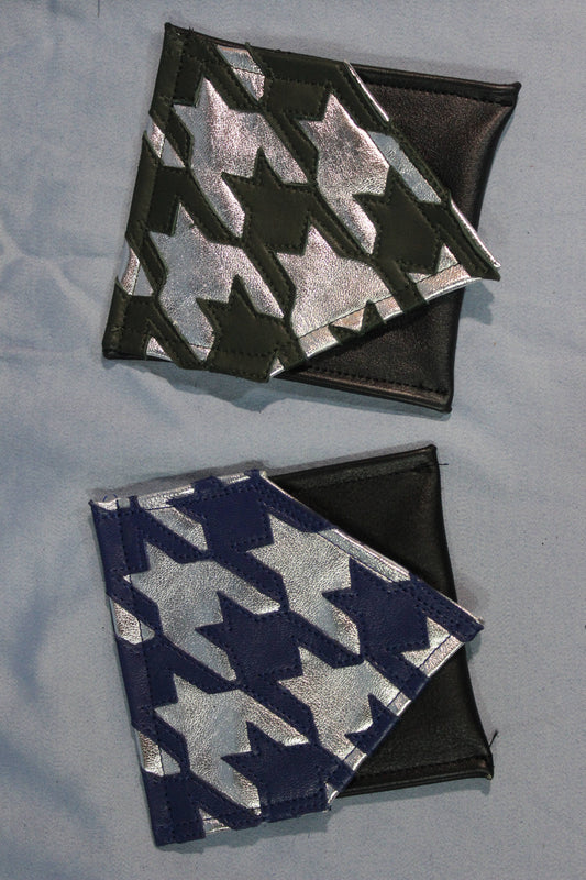 Leather Houndstooth Pocket Flag with Metallic highlights - view 2