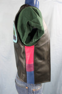 Hand Made Leather\Bi Pride Vest - front view