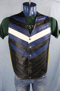 Chevron Pride Flag Leather Vests - front view