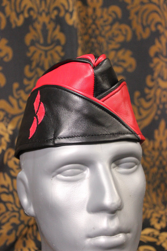 Harlequin Style Leather Garrison Cap - view 2