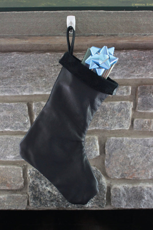 Leather Christmas Stockings - 100% Hand Made in the USA. Monogramming available. - view 2
