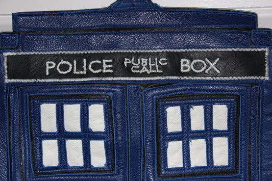 Leather Tardis Stocking - HUGE, Handmade! - view 2
