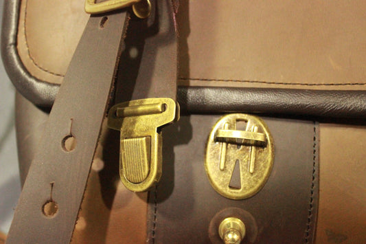 Our Finest Messenger bag! Stone OIL Tanned Leather Hand Made to Last a Lifetime! English Cognac! - view 2