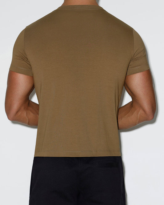 Mid Weight Cropped Fitted T-Shirt Dark Nude - view 2