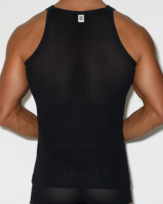 Rough Knit Tank Black - view 2